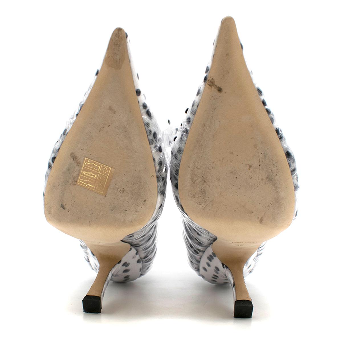 Women's Midnight 00 White Polka Dot Tulle & PVC Pumps SIZE 36