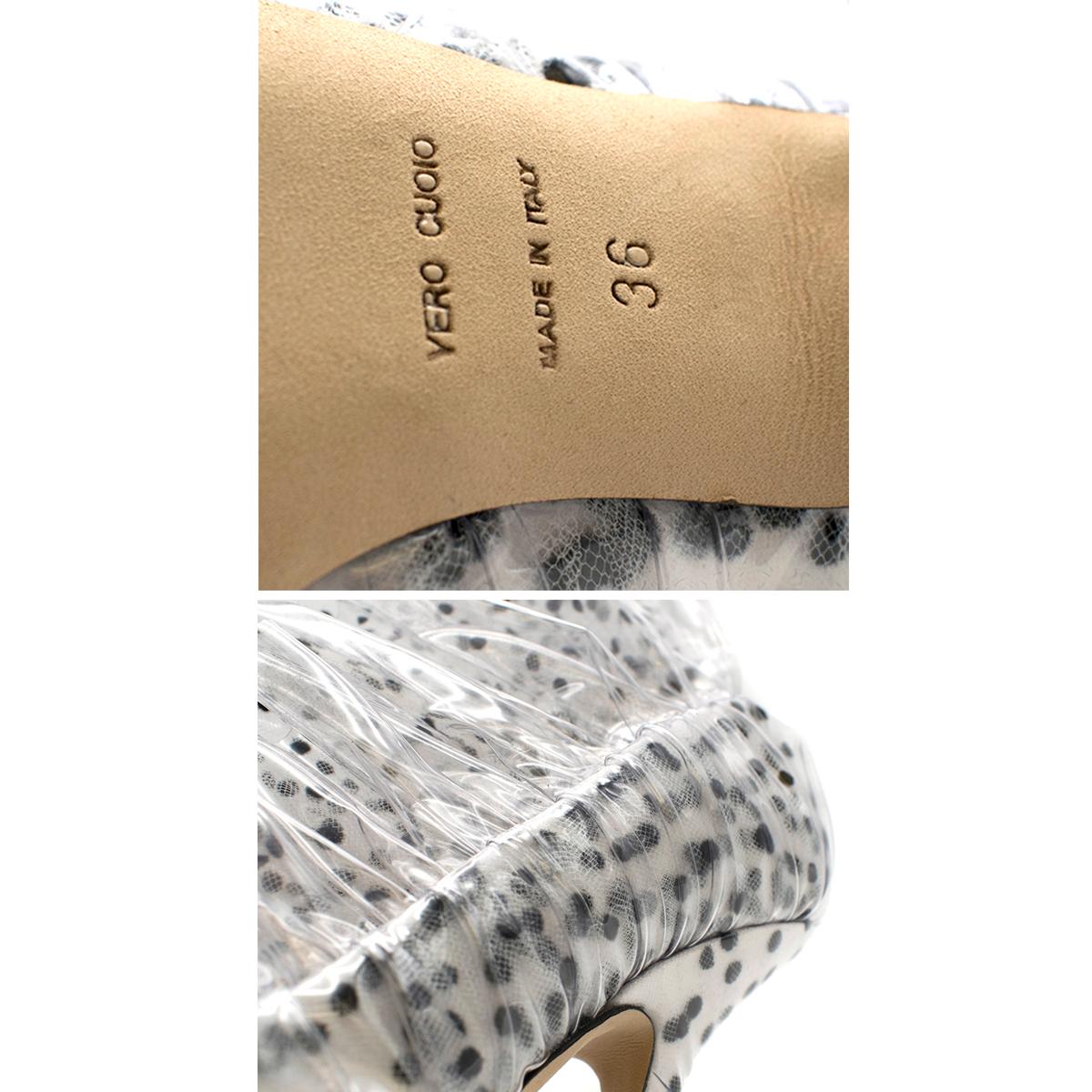 Midnight 00 White Polka Dot Tulle & PVC Pumps SIZE 36 1