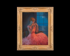 Midnight and You, After Art Deco Oil Painting by Gene Pressler