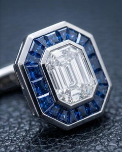 Midnight Architect - Illusion Cut Diamonds set with Sapphires in 18K Cufflinks