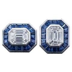 Midnight Architect - Illusion Cut Diamonds set with Sapphires in 18K Cufflinks