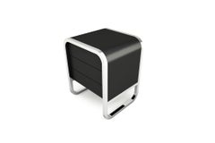 Midnight Bedside Table - Modern Handcrafted Black Lacquer Table with Steel Legs