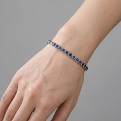 Midnight Bezel Sapphire 14K (Custom) White Gold Tennis Bracelet