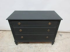 Midnight Black Gustavian 3-Drawer Chest