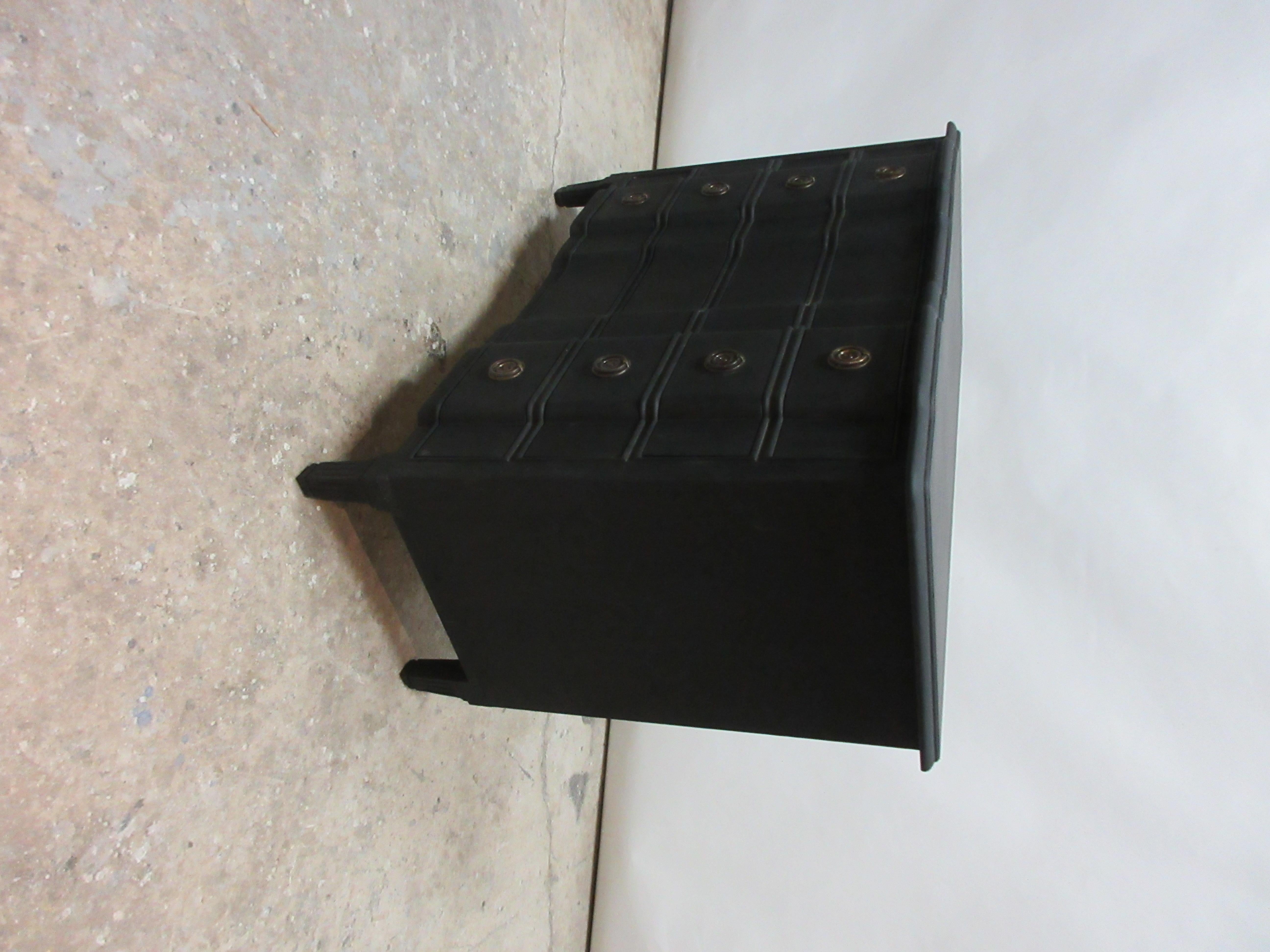 Midnight Black Gustavian Style Chest In Distressed Condition In Hollywood, FL