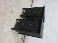 Midnight Black Gustavian Style Nightstands