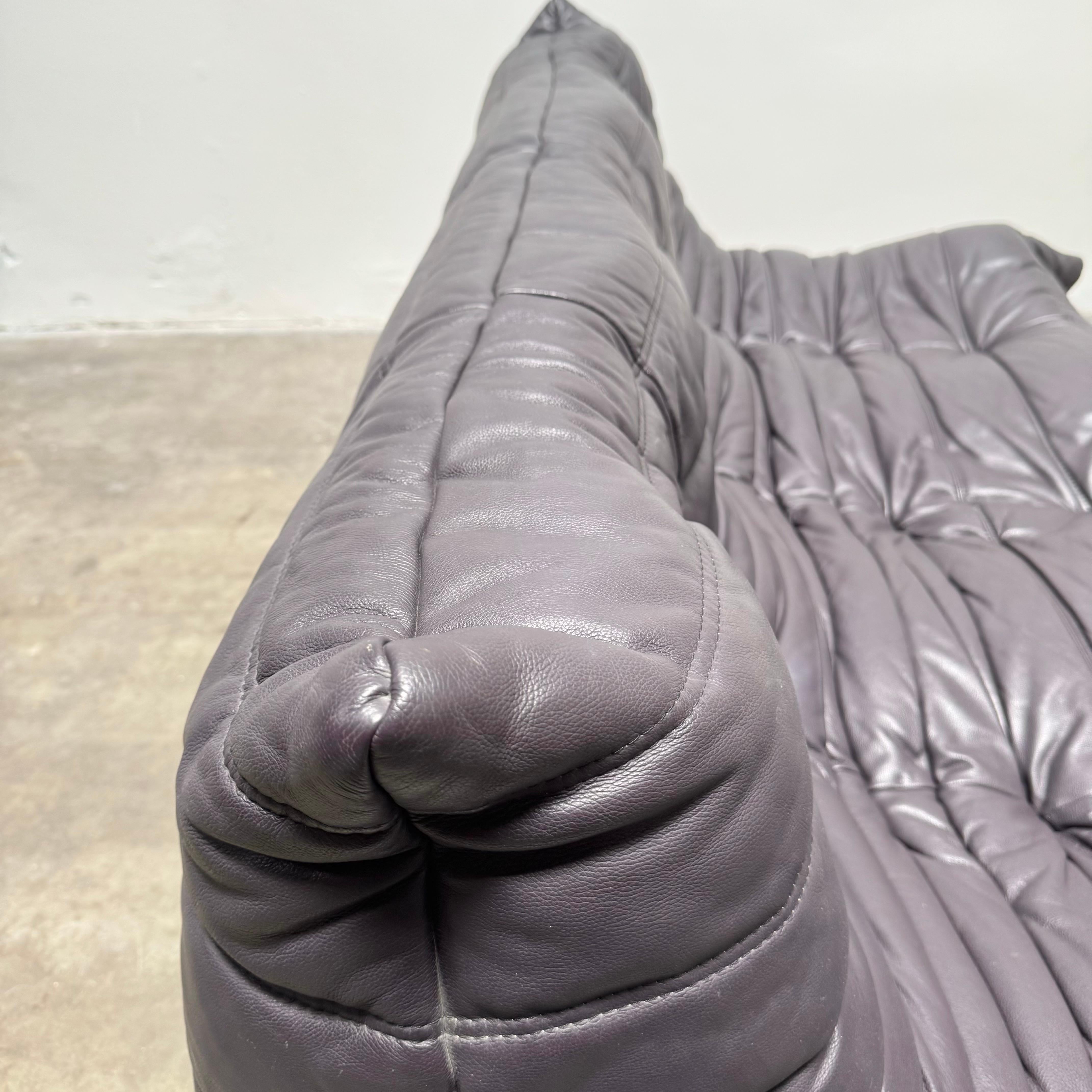 Midnight Black Leather Togo Suite by Michel Ducaroy for Ligne Roset, 1990s 5