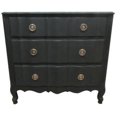 Midnight Black Rococo Chest of Drawers