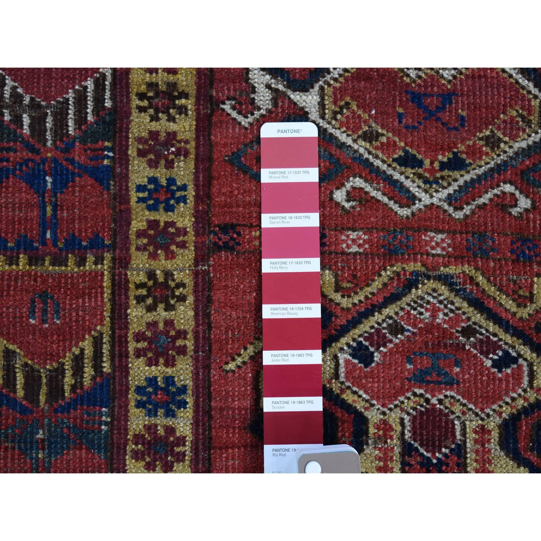 Mitternachtsblauer antiker Afghanischer Beshir handgeknüpfter Teppich aus reiner Wolle mit geometrischem Design im Angebot 1