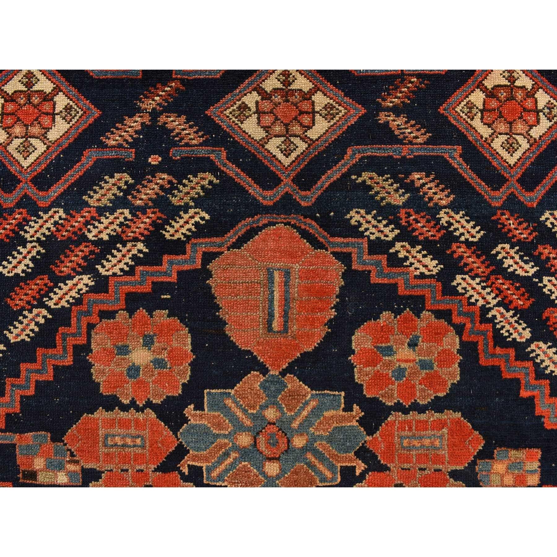 Médiéval Midnight Blue Antique North West Persian Hand Knots Rugs Clean Wool Rug (tapis de laine propre) en vente