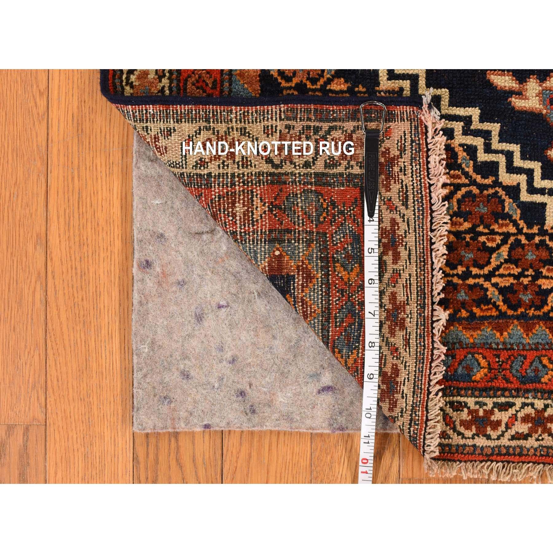 Début du 20ème siècle Midnight Blue Antique North West Persian Hand Knots Rugs Clean Wool Rug (tapis de laine propre) en vente