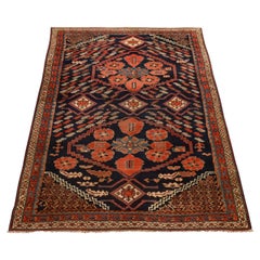 Midnight Blue Antique North West Persian Hand Knotted Clean Wool Rug