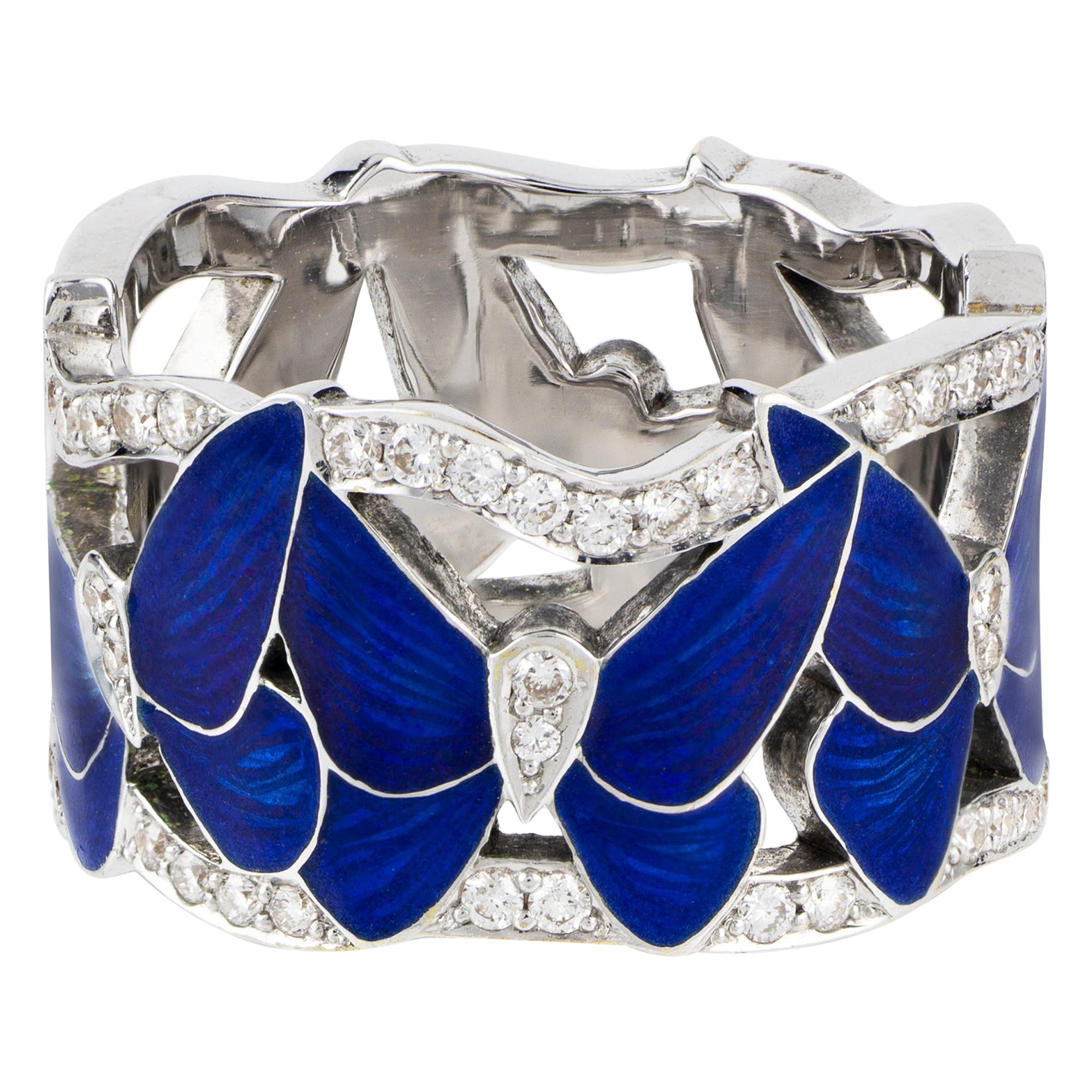 Midnight-Blue Butterfly Ring by Ilgiz F