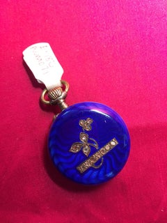 Midnight Blue Enamel & diamonds Fob Pocket Watch