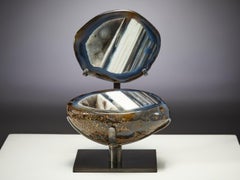 Midnight Blue Ocean Agate Jewellery Box Decorative Object Table top