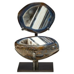 Midnight Blue Ocean Agate Jewellery Box Decorative Object Table top