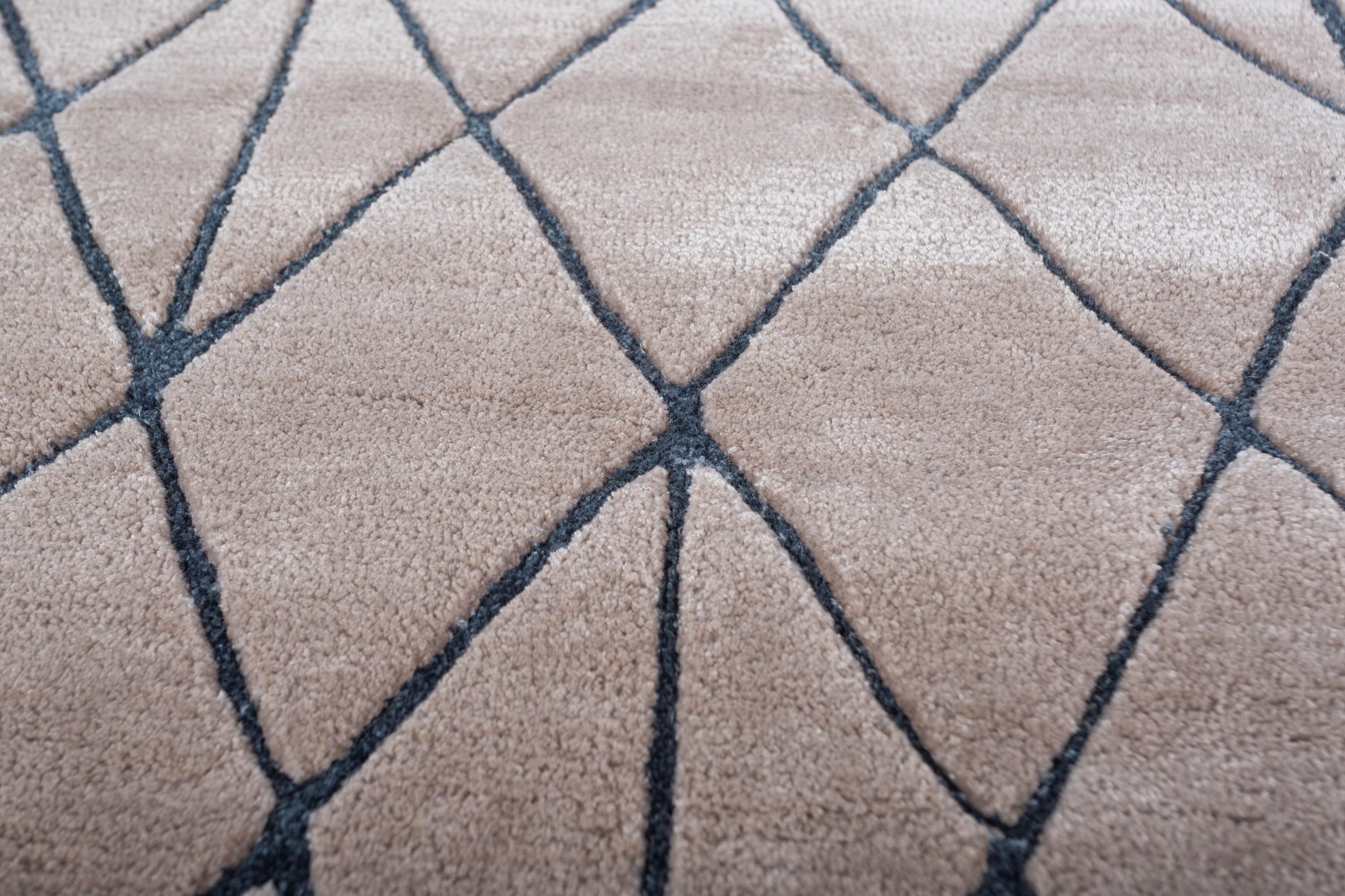 Alfombra Tejida a Mano Midnight Citadel Beige & Indigo 168x240 cm Indio en venta