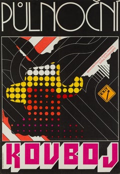 Midnight Cowboy Czech Film Poster, Zdenek Ziegler, 1973