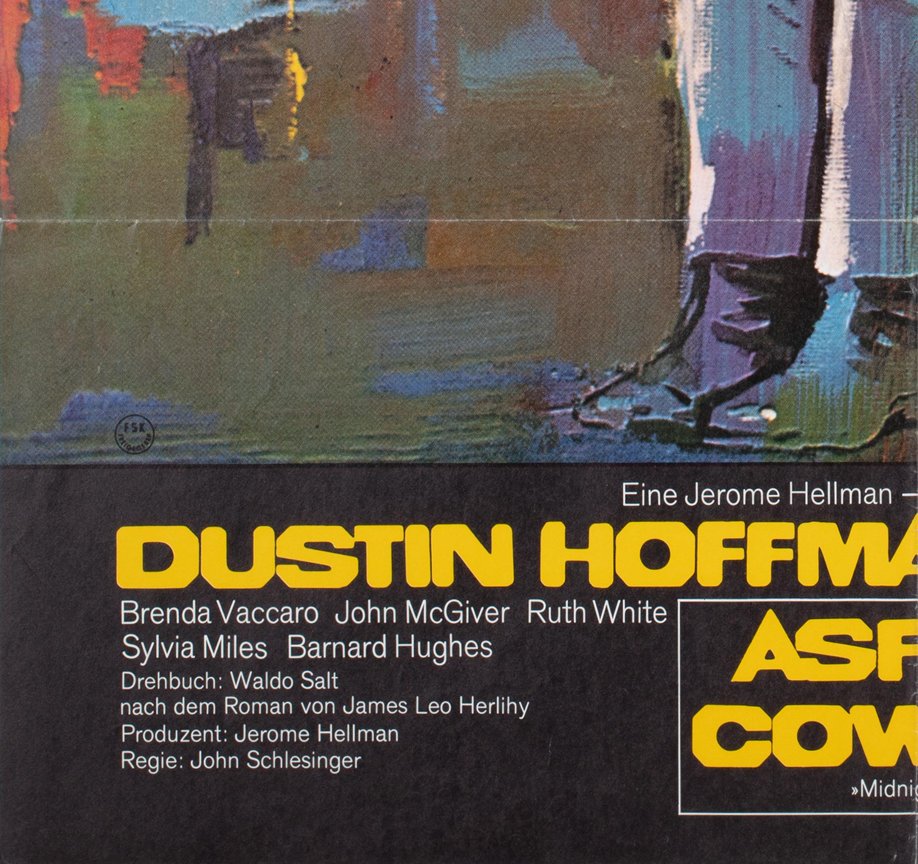 MIDNIGHT COWBOY R1982 Deutsches A1 Filmplakat, MIDNIGHT im Angebot 1