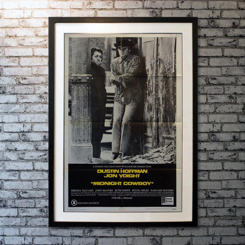 Midnight Cowboy, Unframed Poster, 1969

Original One Sheet (27 X 41 Inches). A naive hustler travels from Texas to New York City to seek personal fortune, finding a new friend in the process.

Year: 1969
Nationality: United States
Condition: