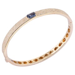 Midnight Crest 14K (or 18k upon request) Yellow Gold Pave Blue Sapphire Bracelet