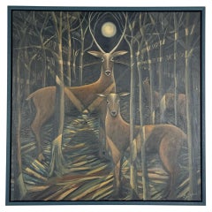 'Midnight Deer' Contemporary Painting by Vera Jefferson