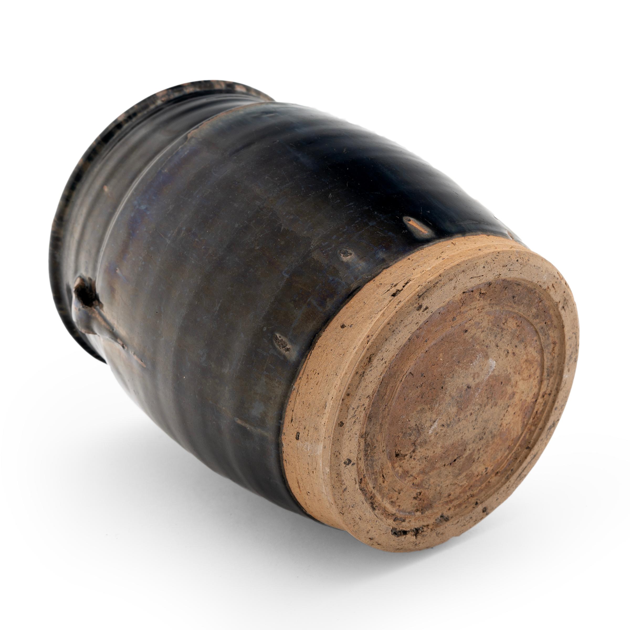 Chinese Midnight Glazed Kitchen Jar, circa 1900 For Sale