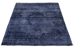 Tappeto persiano Midnight Indigo Vintage Overdyed - Lana annodata a mano con segni di deterioramento