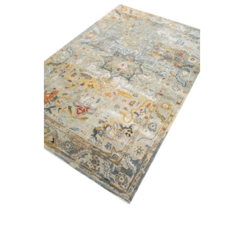 Midnight Majesty Himmelblauer Rauchblauer 150X240 cm Handgetufteter Teppich (Moderne) im Angebot