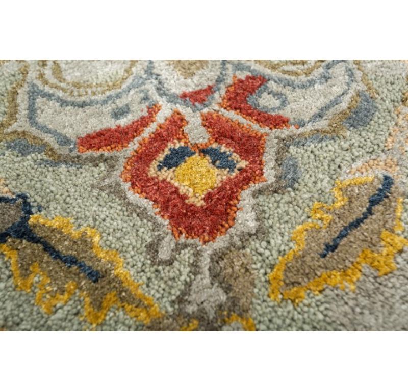 Midnight Majesty Himmelblauer Rauchblauer 150X240 cm Handgetufteter Teppich (Indisch) im Angebot
