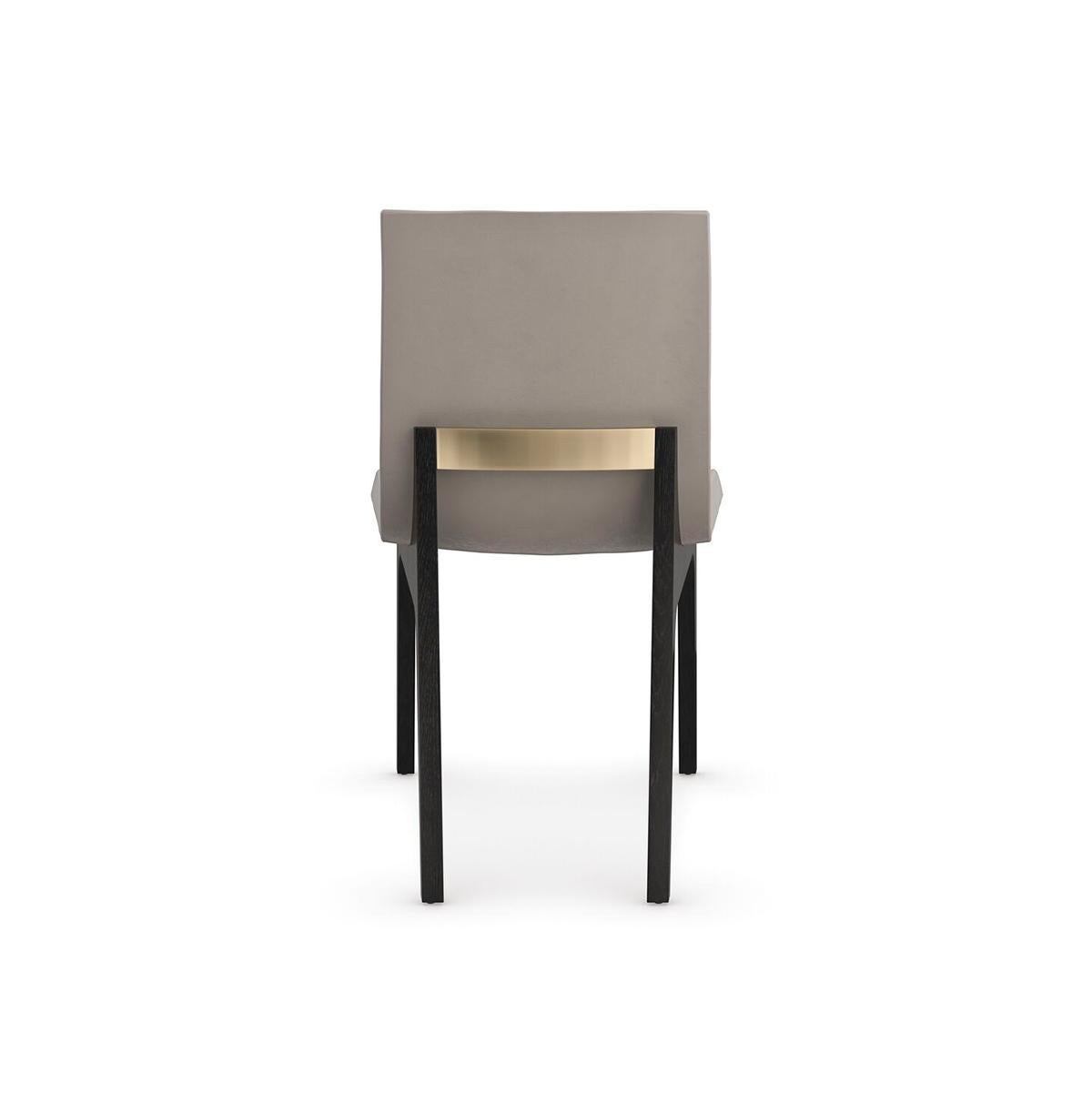Midnight Modern Leather Dining Chair For Sale 1