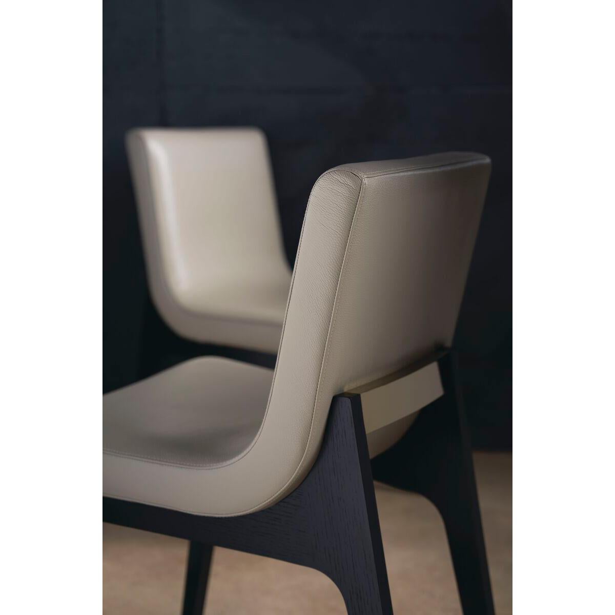Midnight Modern Leather Dining Chair For Sale 2