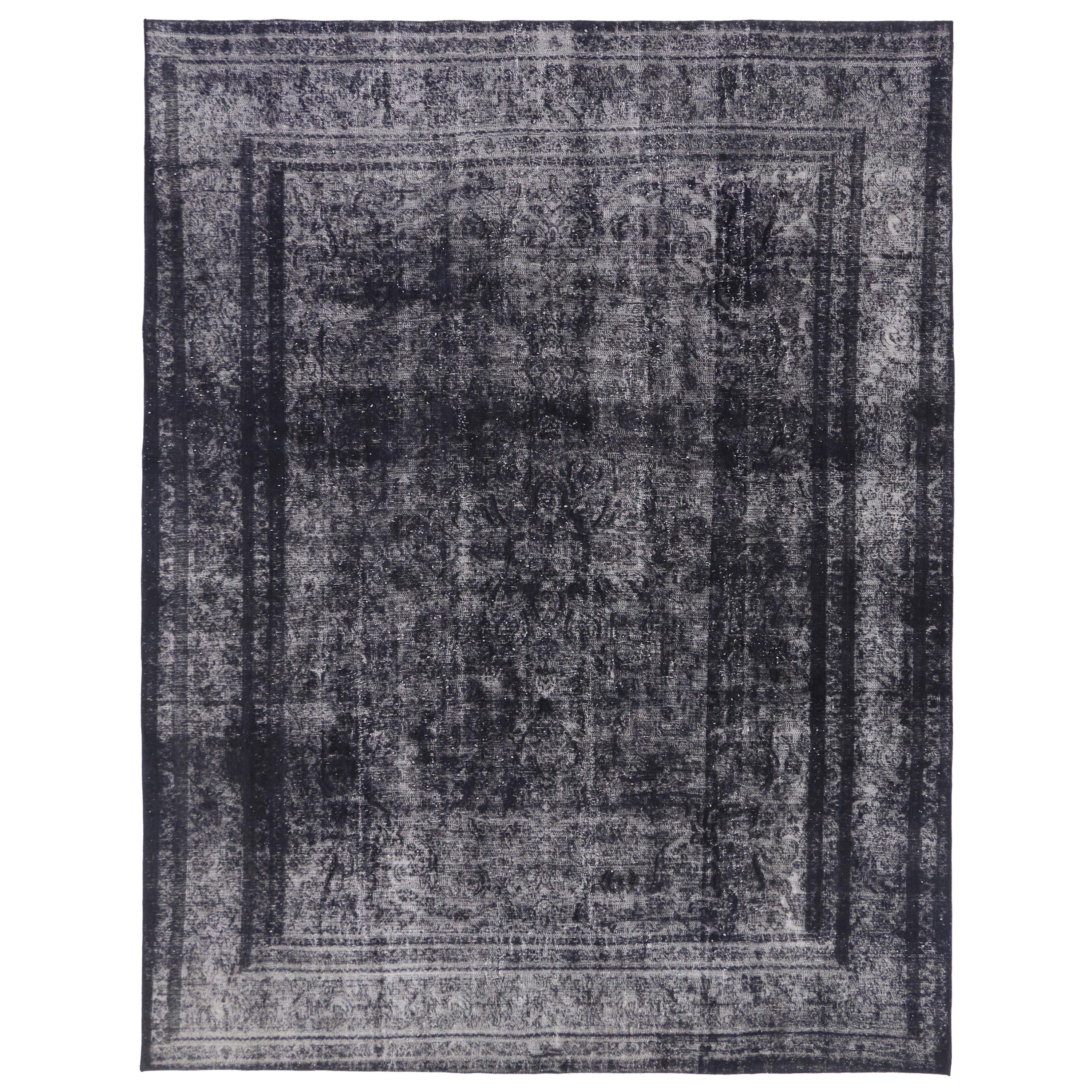 Distressed Vintage Turkish Rug with Rustic Industrial Luxe Style For ...
