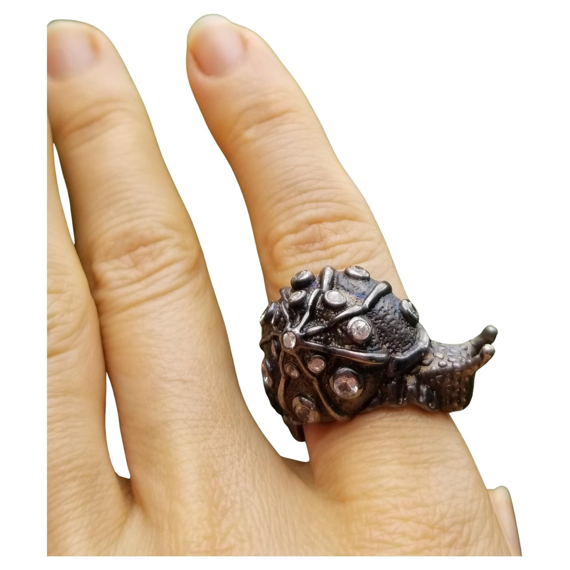 Midnight snail ring For Sale