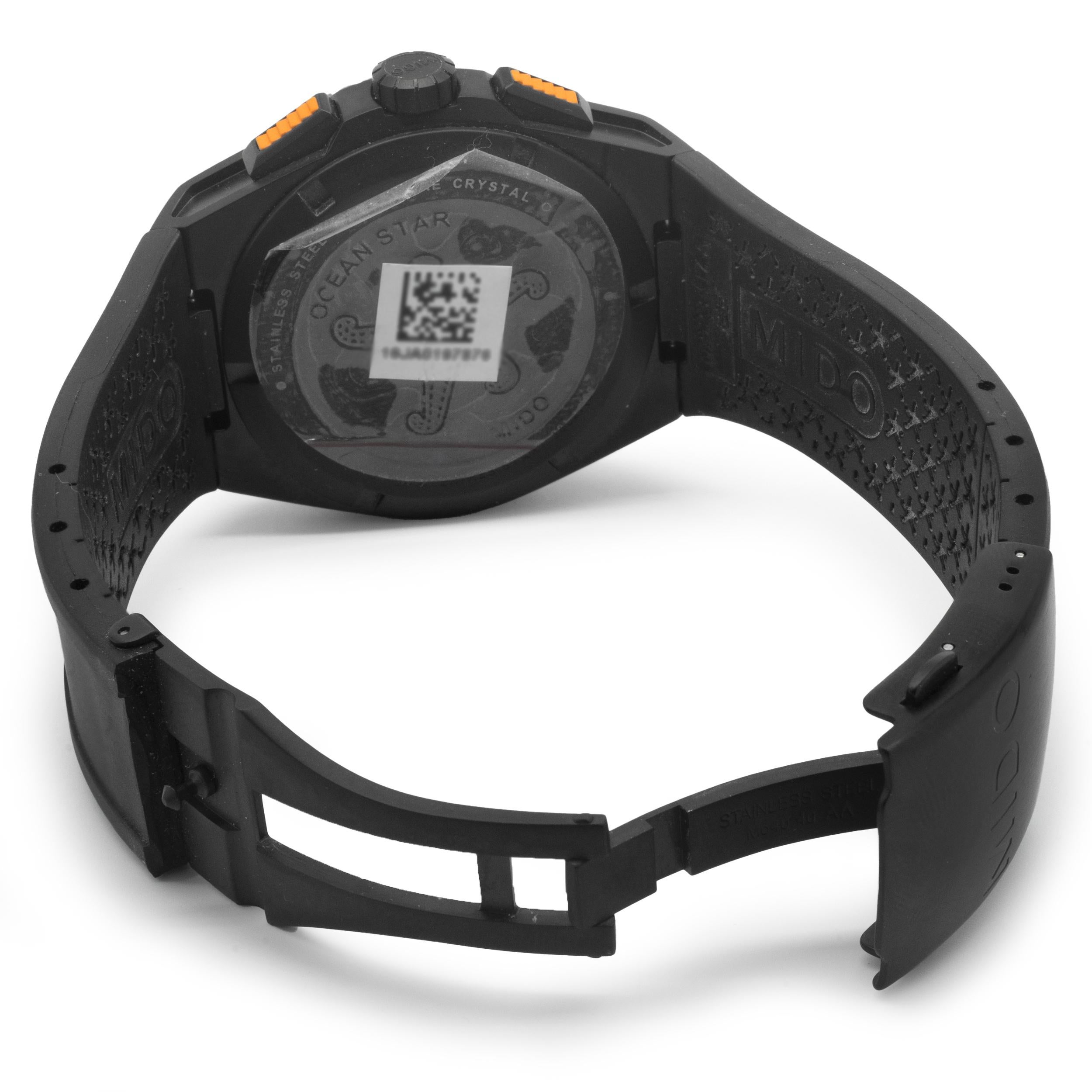 Mido Schwarz PVD Edelstahl Ozeanstern Kapitän Chronograph Herren