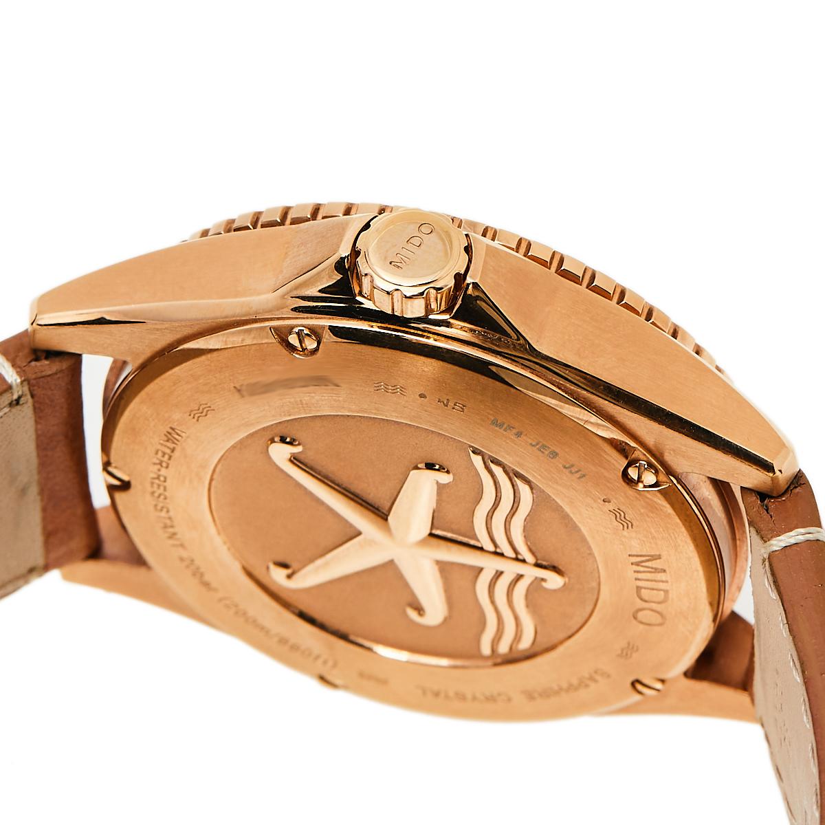 Mido Green Rose Gold PVD Ocean Star M026.430.36.091.00 Men's Wristwatch 42.5 mm In Good Condition In Dubai, Al Qouz 2