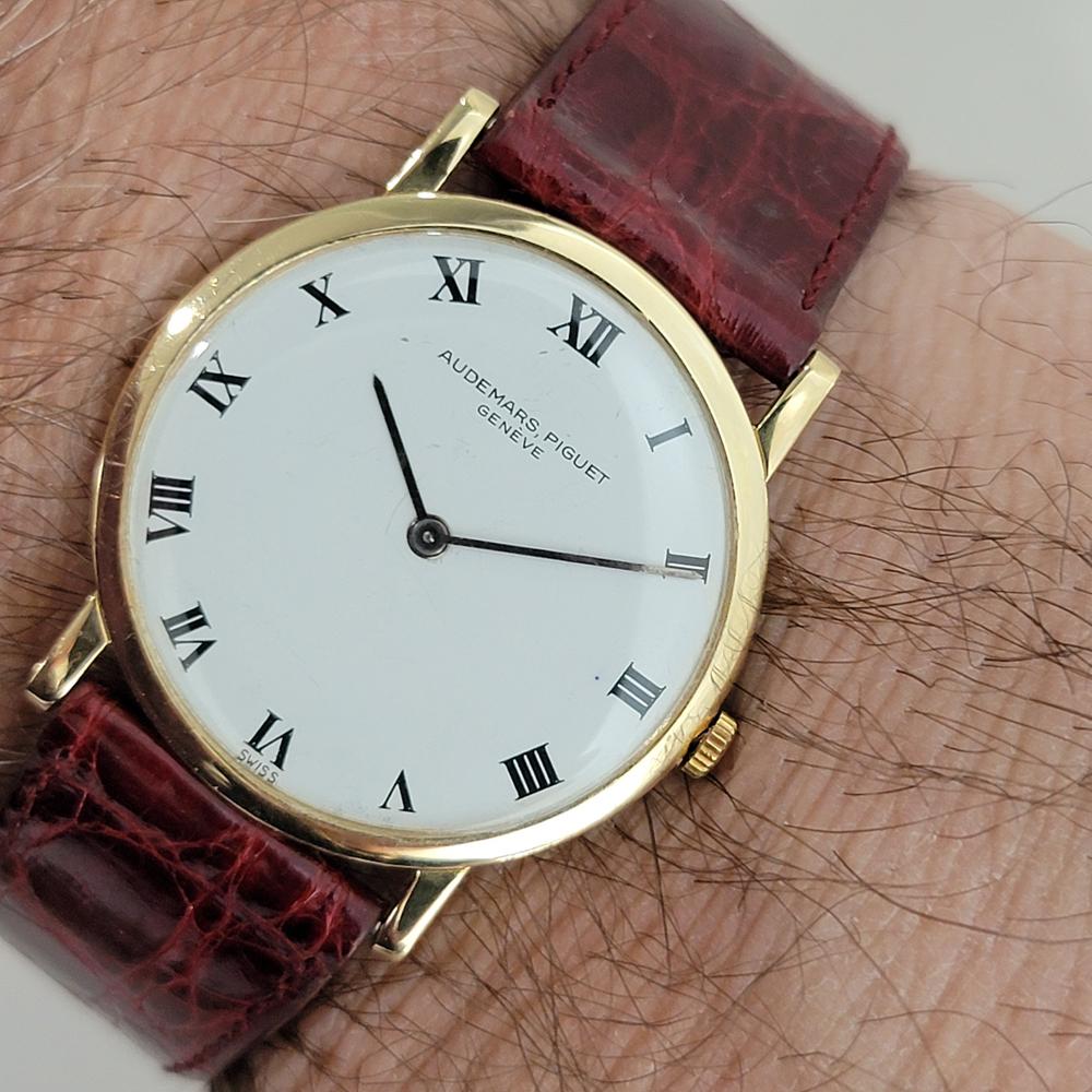 Midsize Audemars Piguet Geneve 18K Gold 32mm Manual Wind Dress Watch 1950s NA132 8