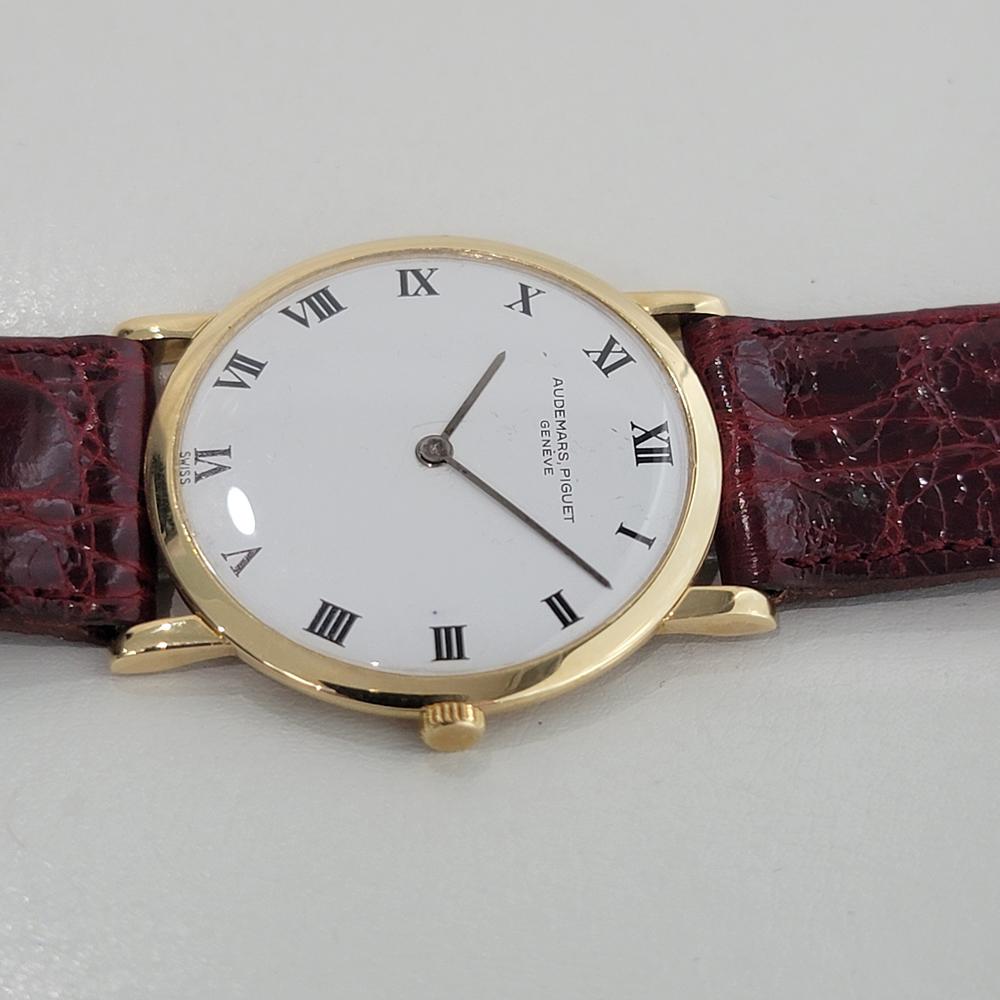 Women's or Men's Midsize Audemars Piguet Geneve 18K Gold 32mm Manual Wind Dress Watch 1950s NA132