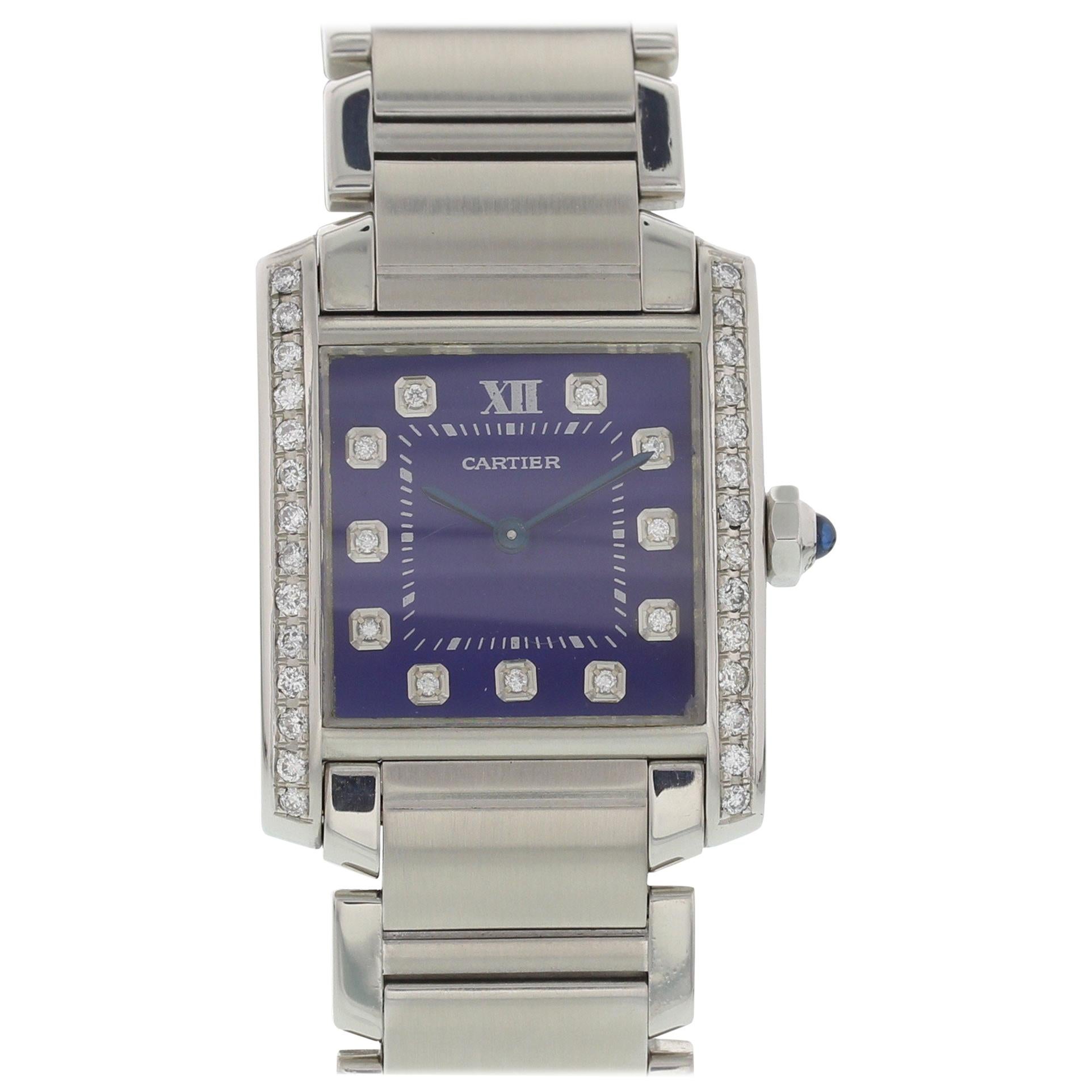 Midsize Cartier Tank Francaise Stainless Steel 2301 For Sale