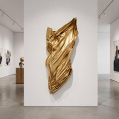 Midsize Figural Wall Sculpture — Draped Female Form, Satin Gold, Limited Edition
