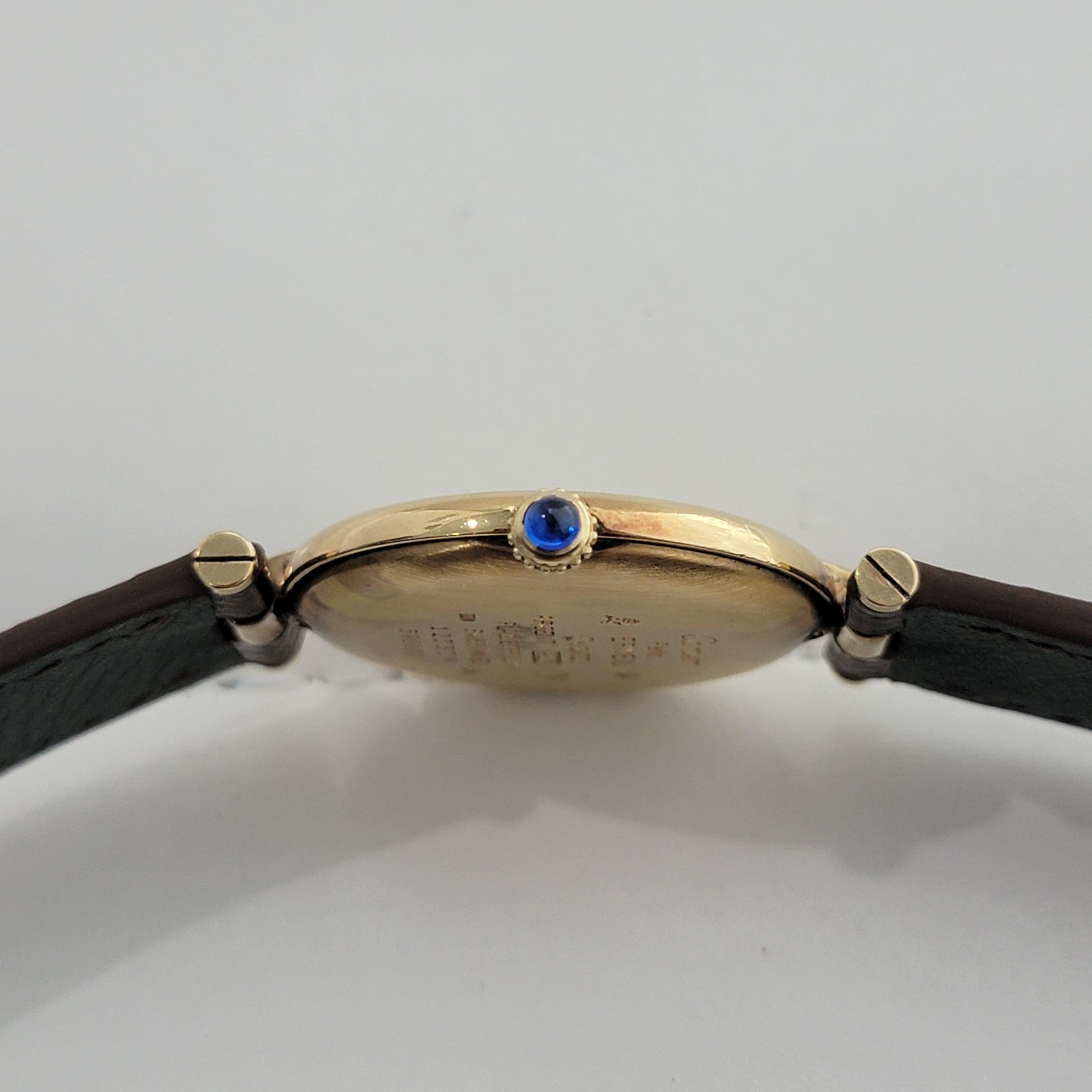 Must de Cartier Vemeil Paris 30mm Quarz vergoldete Dress Watch NA135B in mittlerer Größe im Angebot 5