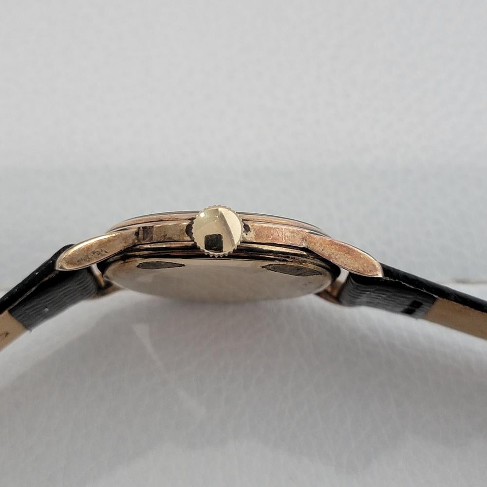 Handgefertigte Omega 28mm 14K Roségold-Uhr im Militärstil 1930er Jahre JM18 6