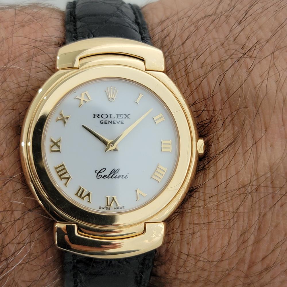 Midsize Rolex Cellini Ref 6622 18k Solid Gold Quartz 1990s Swiss RJC109 5