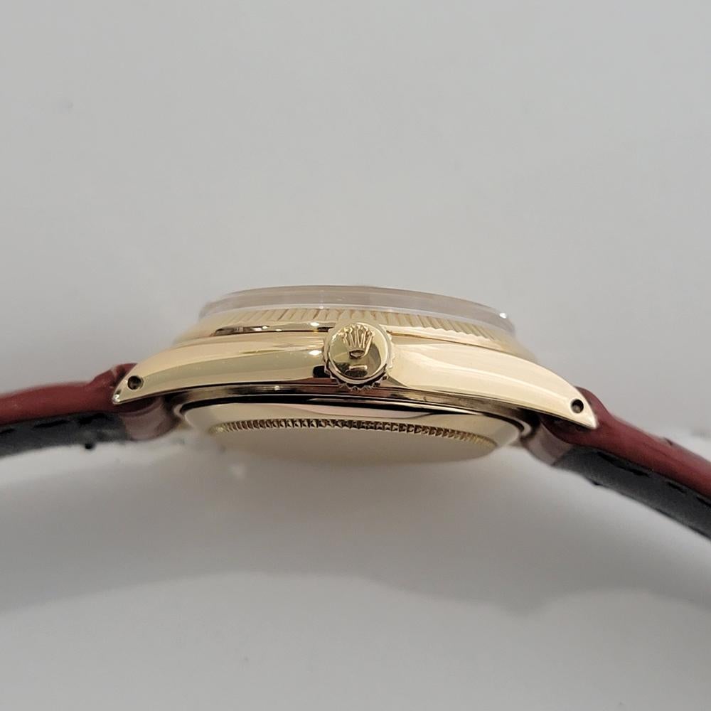 Midsize Rolex Oyster Date 6627 18k Solid Gold 30mm Automatic 1950s Vintage RA507 5