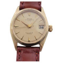 Midsize Rolex Oyster Date 6627 18k Solid Gold 30mm Automatic 1950s Vintage RA507