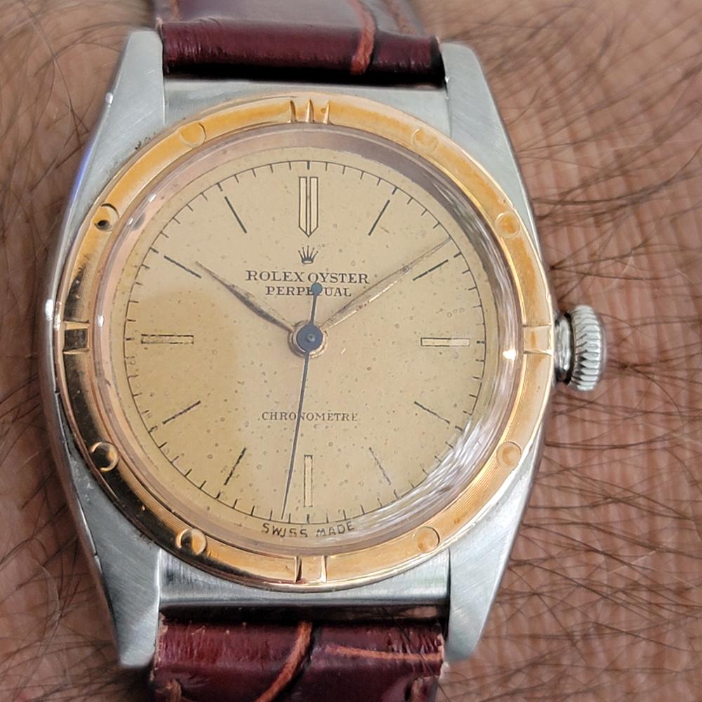 Midsize Rolex Oyster Perpetual 2940 18k Rose Gold SS Automatic 1940s RA8 5