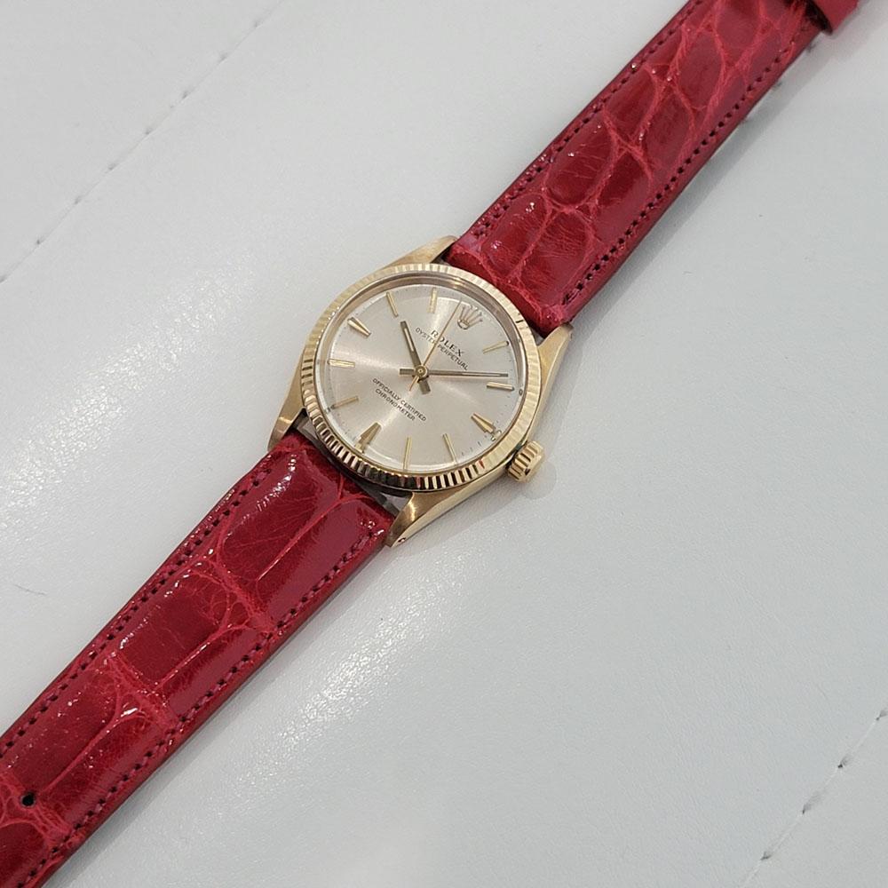 Midsize Rolex Oyster Perpetual 6551 14k Gold Automatic 1960s Swiss RA276R 3