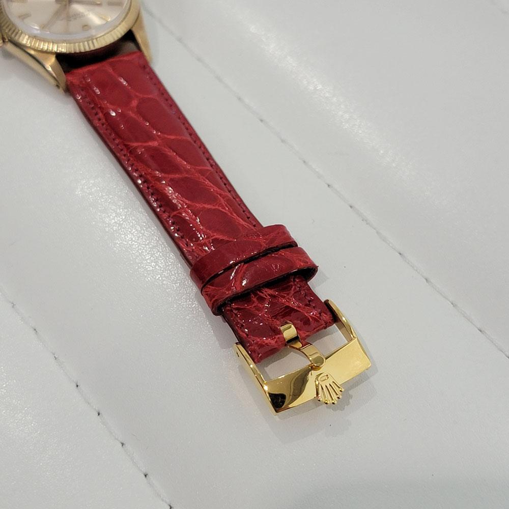 Midsize Rolex Oyster Perpetual 6551 14k Gold Automatic 1960s Swiss RA276R 4