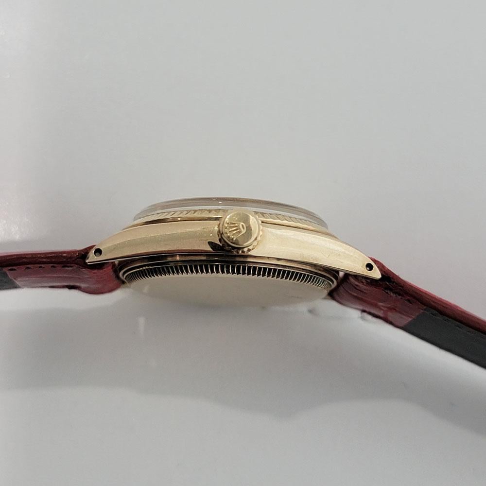 Midsize Rolex Oyster Perpetual 6551 14k Gold Automatic 1960s Swiss RA276R 5