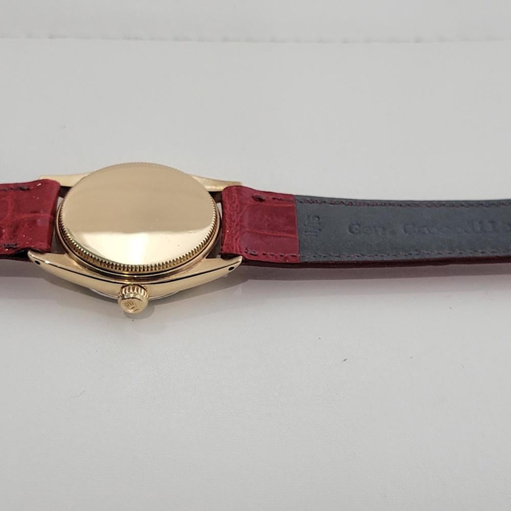 Midsize Rolex Oyster Perpetual 6551 18k Solid Gold 30mm Automatic 1950s RA470 6